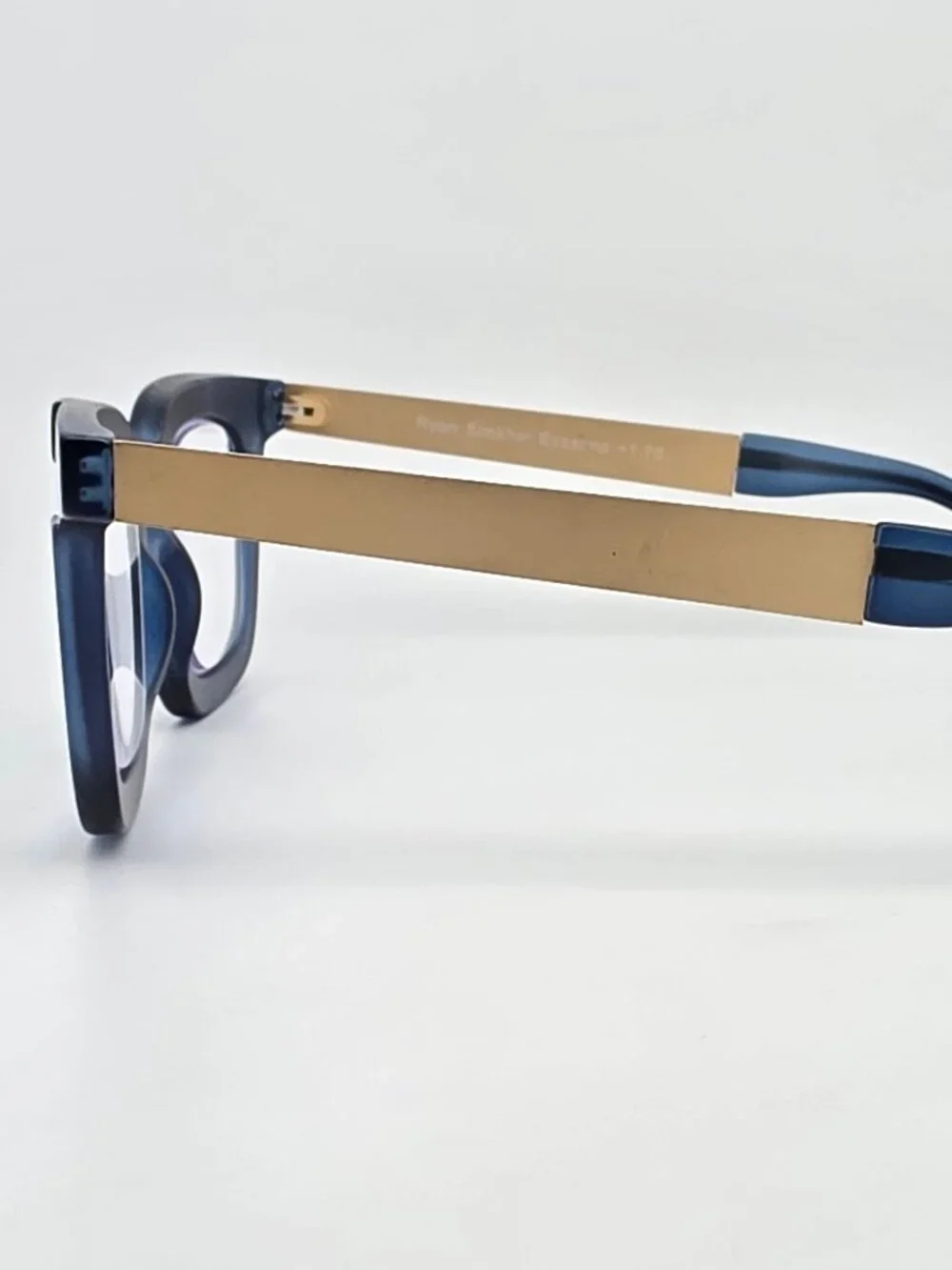 Ryan Simkhai Olivia Matte Blue Gold +1.75 Blue Light Blocking Reading Glasses